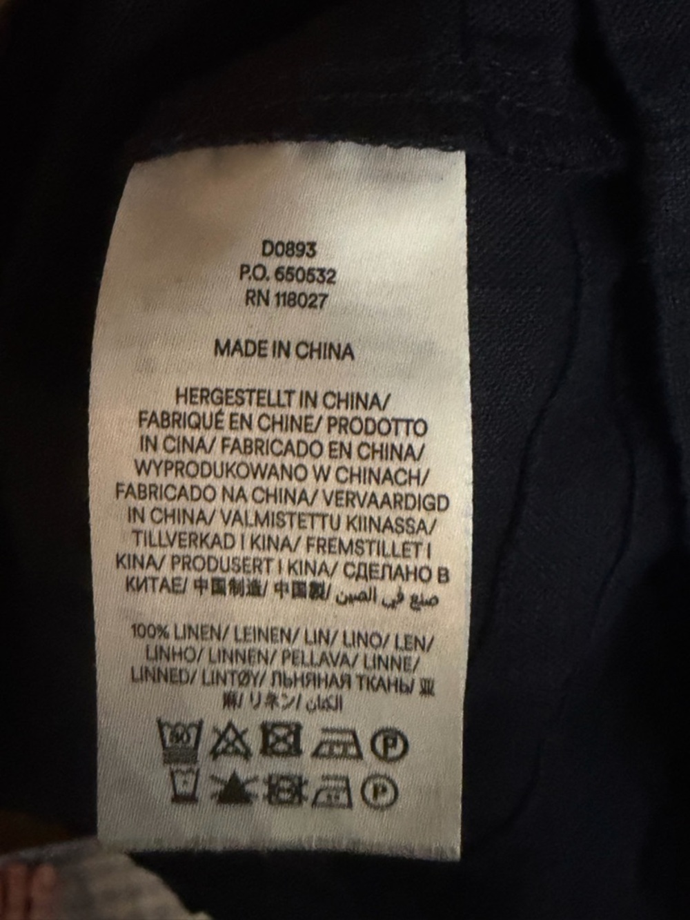 Boden Eve 100% Linen Dress Navy Short Puff Sleeve V-Neck Summer Resort Size 4 - Picture 10 of 10